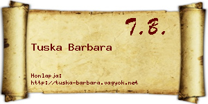 Tuska Barbara névjegykártya